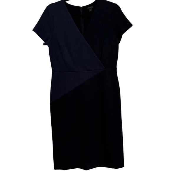 Ann Taylor The All-Day Ponte Dress In Colorblock Black Size 4 - Picture 4 of 8